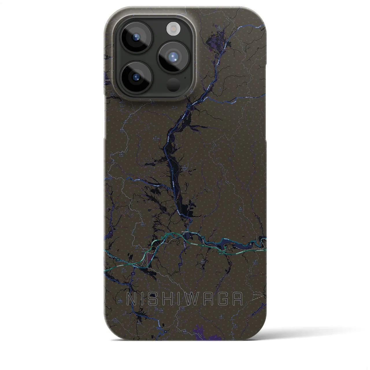【西和賀(岩手県)】地図柄iPhoneケース(バックカバータイプ)