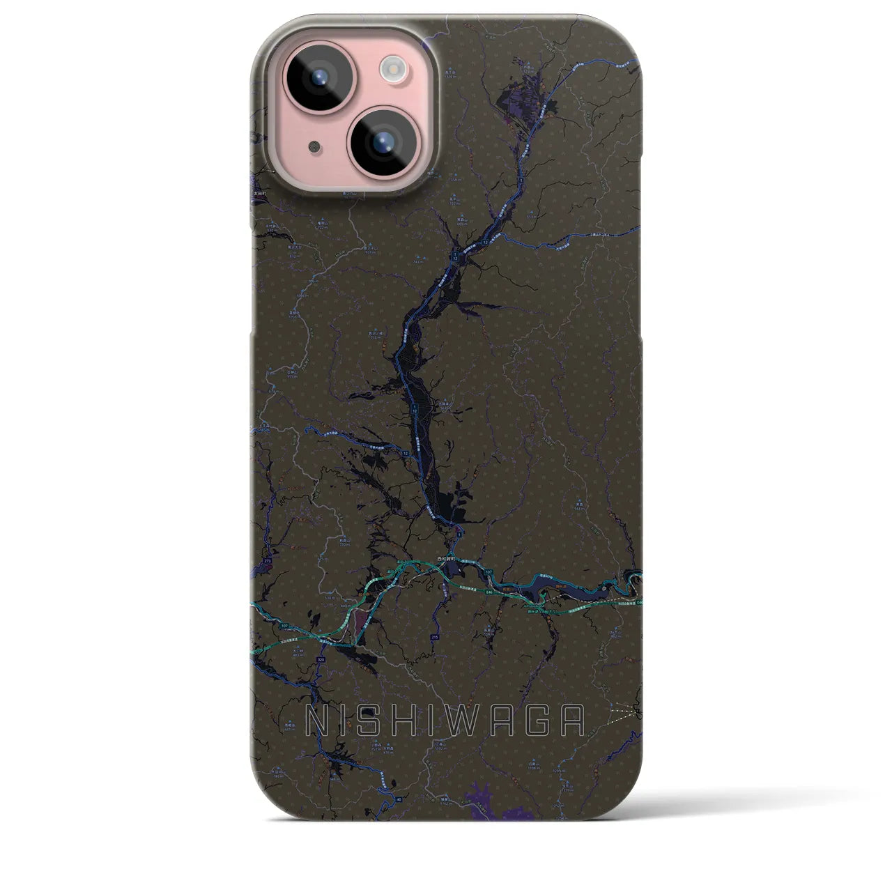 【西和賀(岩手県)】地図柄iPhoneケース(バックカバータイプ)