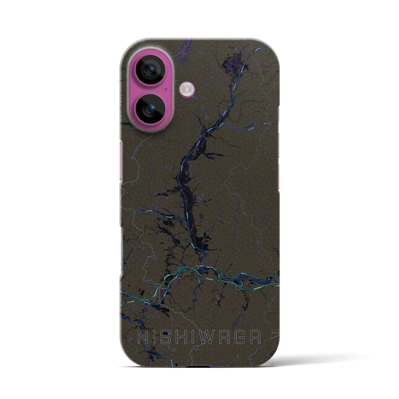【西和賀(岩手県)】地図柄iPhoneケース(バックカバータイプ)