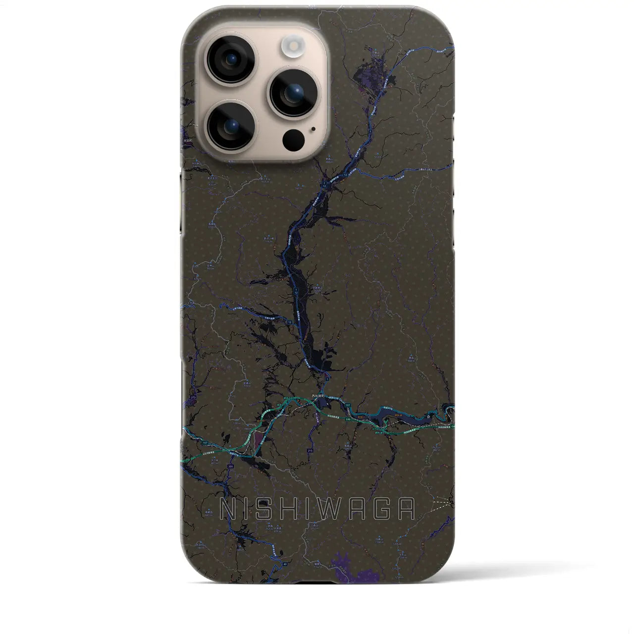 【西和賀(岩手県)】地図柄iPhoneケース(バックカバータイプ)