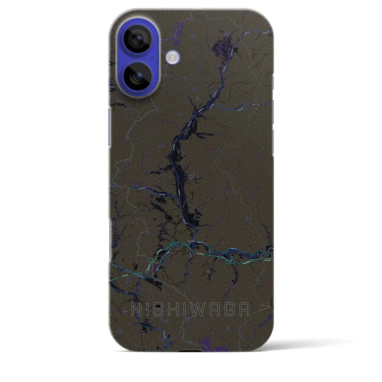 【西和賀(岩手県)】地図柄iPhoneケース(バックカバータイプ)