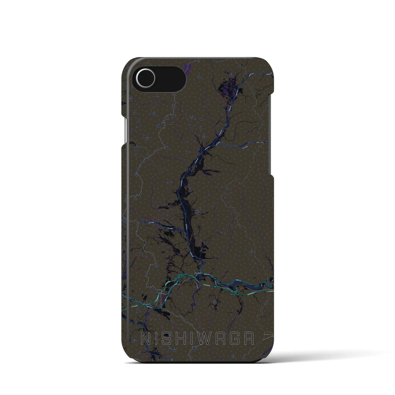 【西和賀(岩手県)】地図柄iPhoneケース(バックカバータイプ)