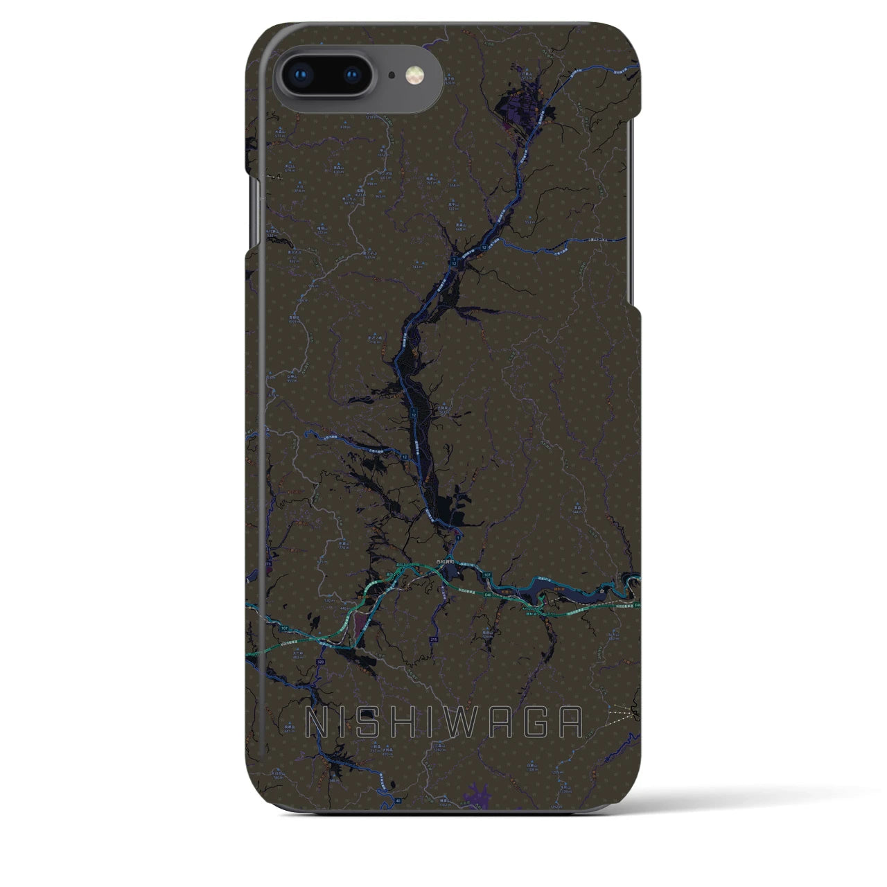 【西和賀(岩手県)】地図柄iPhoneケース(バックカバータイプ)