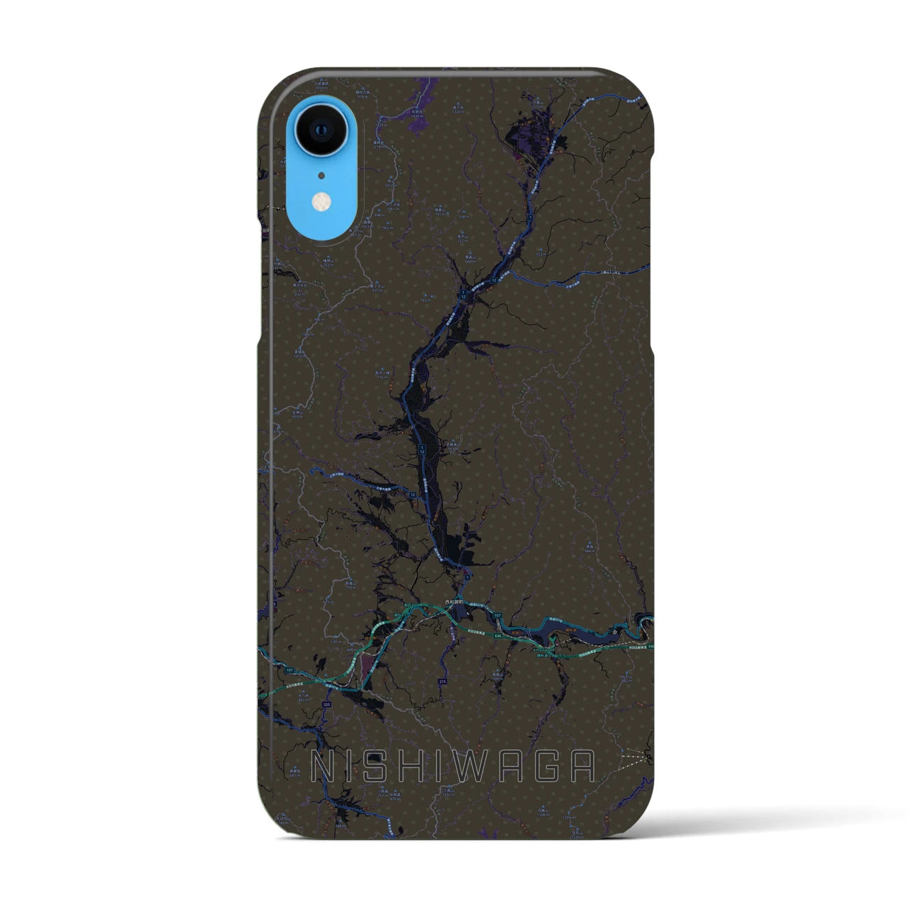 【西和賀(岩手県)】地図柄iPhoneケース(バックカバータイプ)