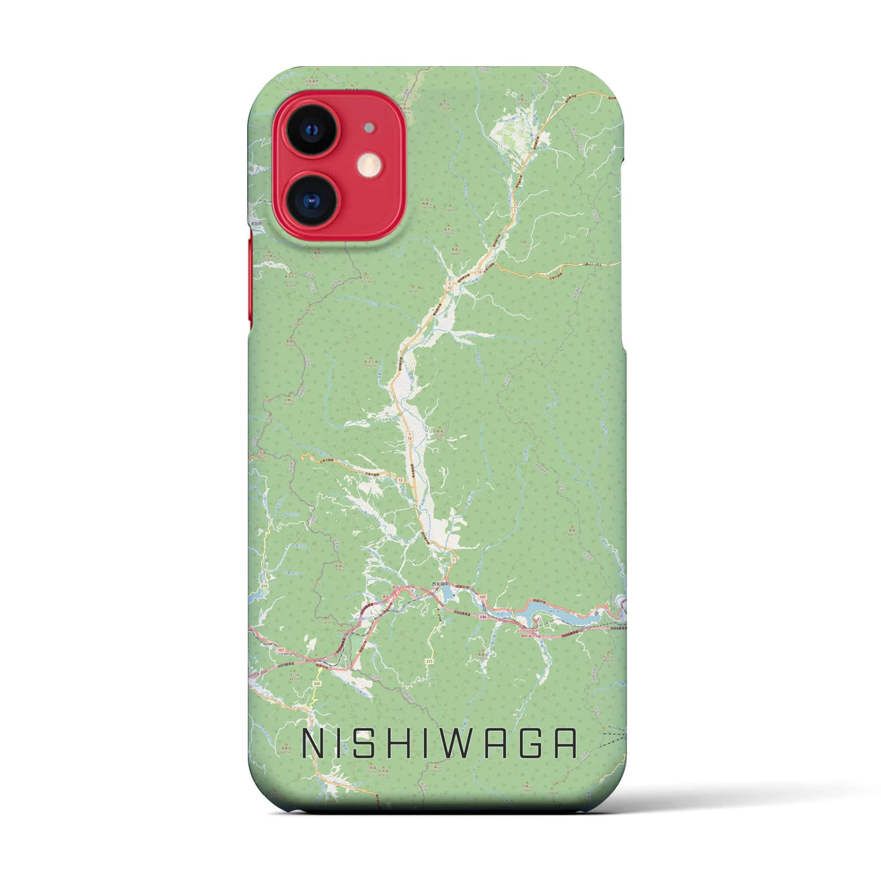 【西和賀(岩手県)】地図柄iPhoneケース(バックカバータイプ)