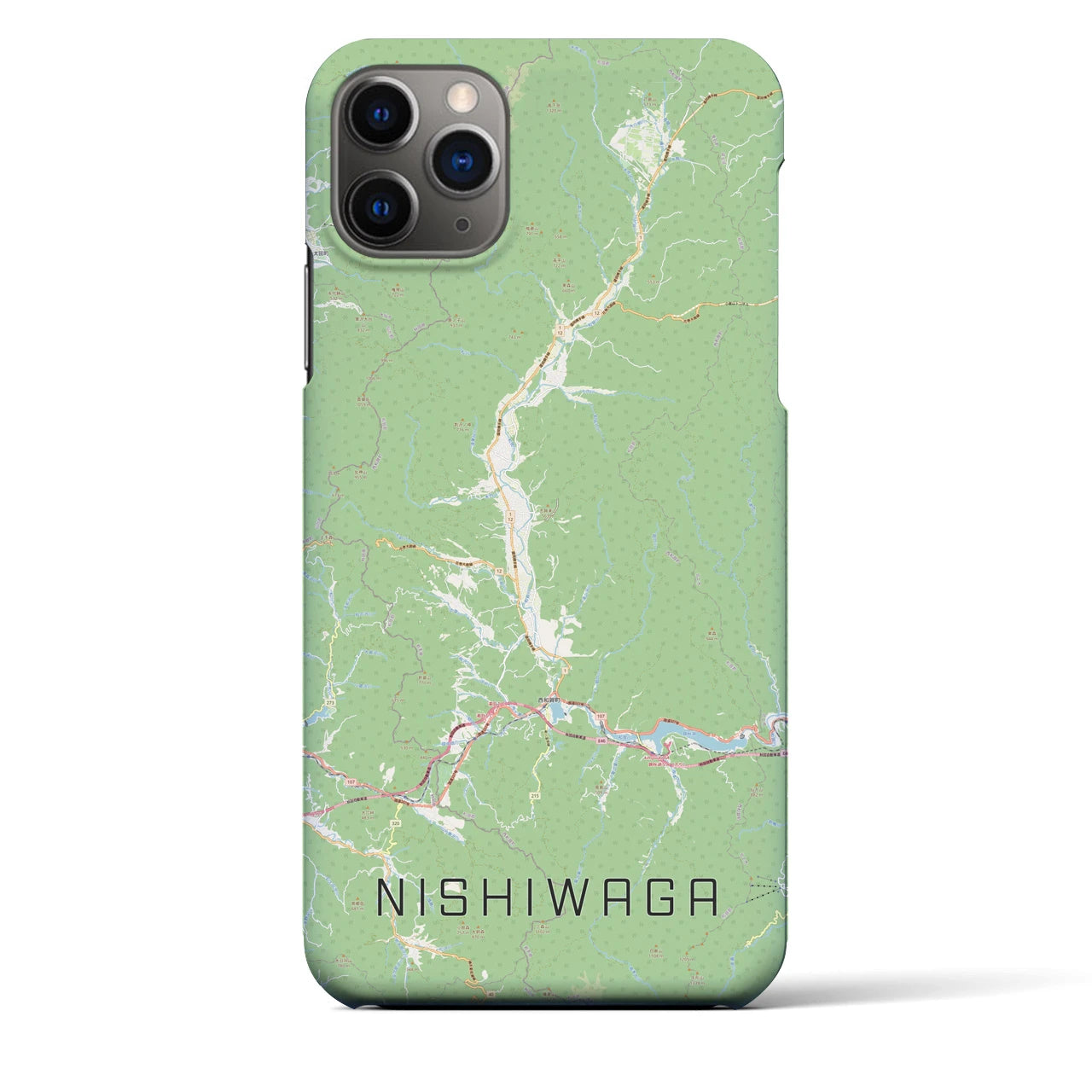 【西和賀(岩手県)】地図柄iPhoneケース(バックカバータイプ)