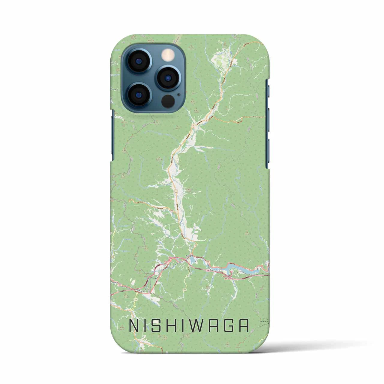 【西和賀(岩手県)】地図柄iPhoneケース(バックカバータイプ)