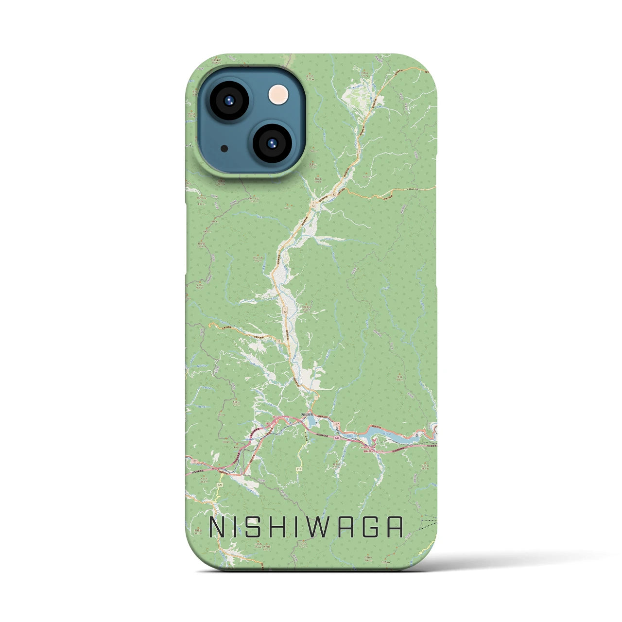 【西和賀(岩手県)】地図柄iPhoneケース(バックカバータイプ)