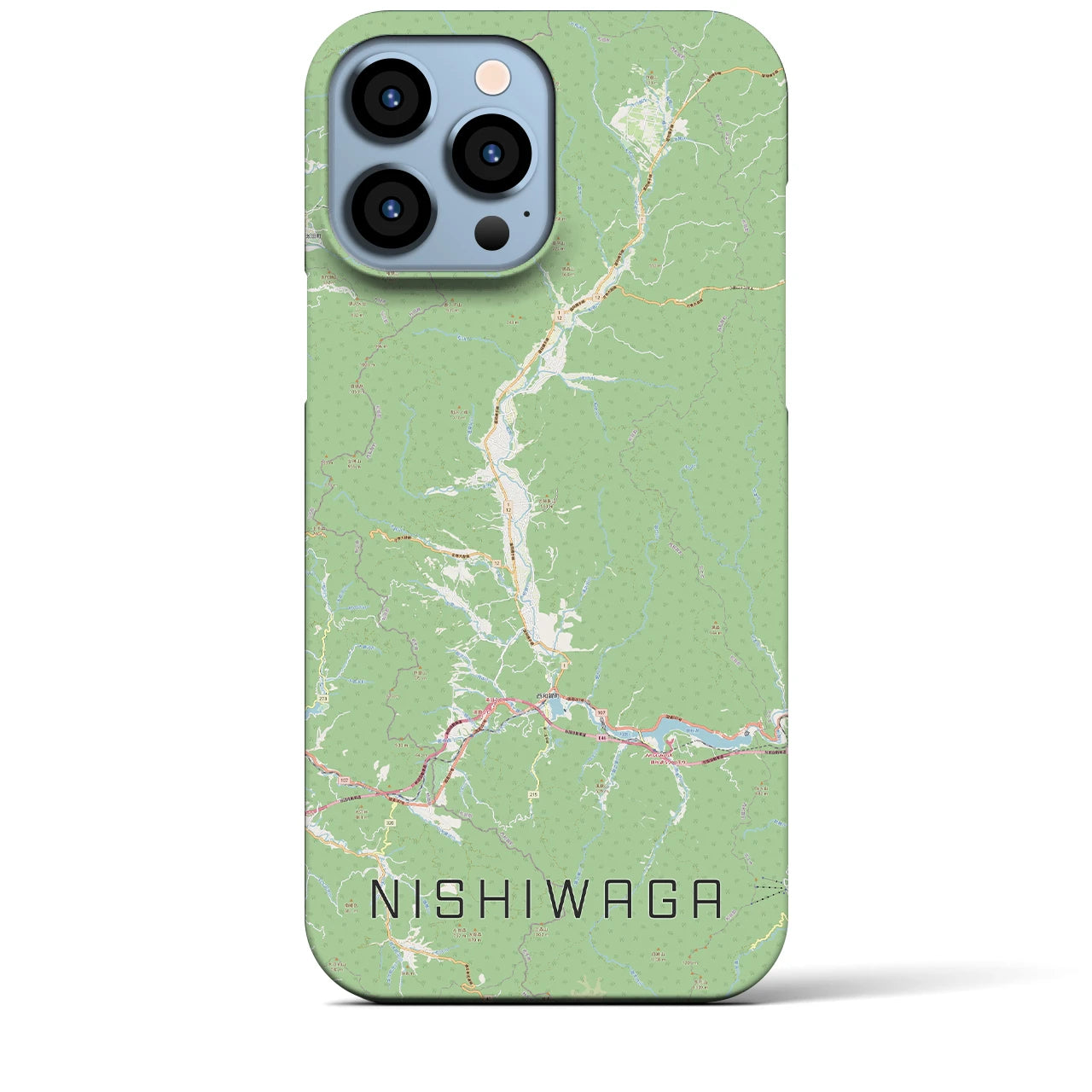【西和賀(岩手県)】地図柄iPhoneケース(バックカバータイプ)