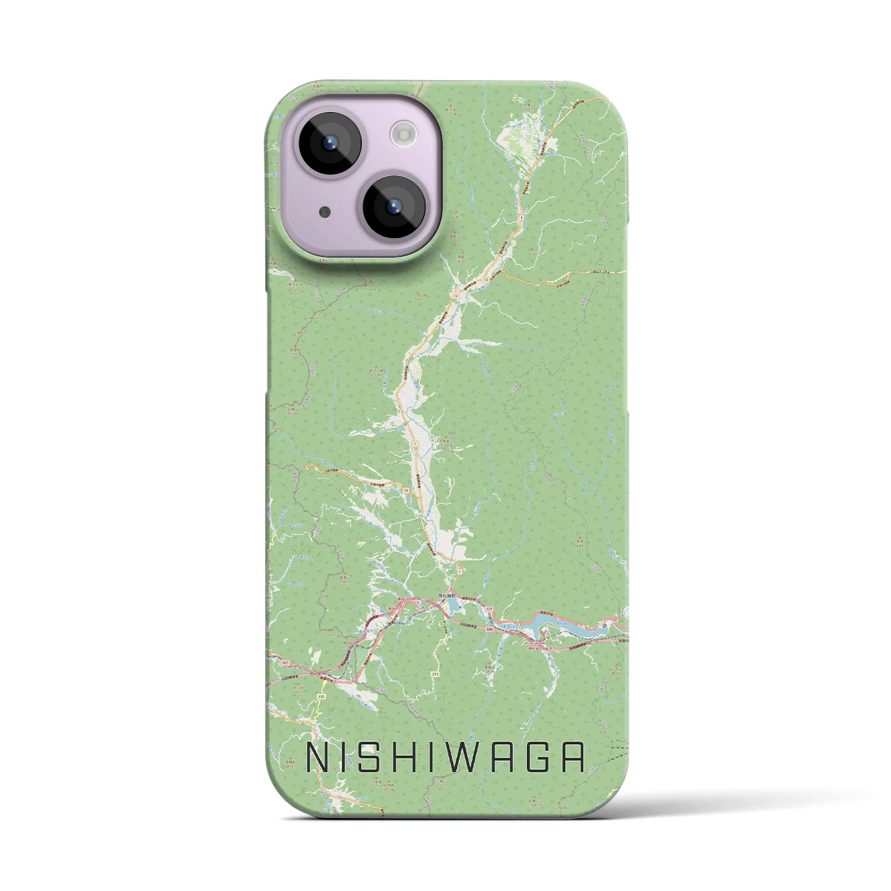 【西和賀(岩手県)】地図柄iPhoneケース(バックカバータイプ)