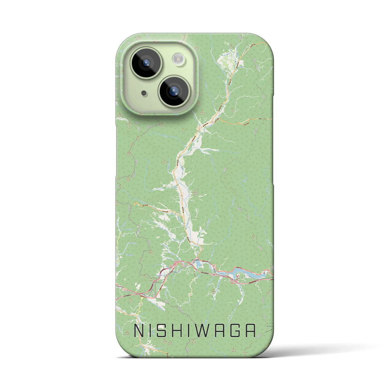 【西和賀(岩手県)】地図柄iPhoneケース(バックカバータイプ)