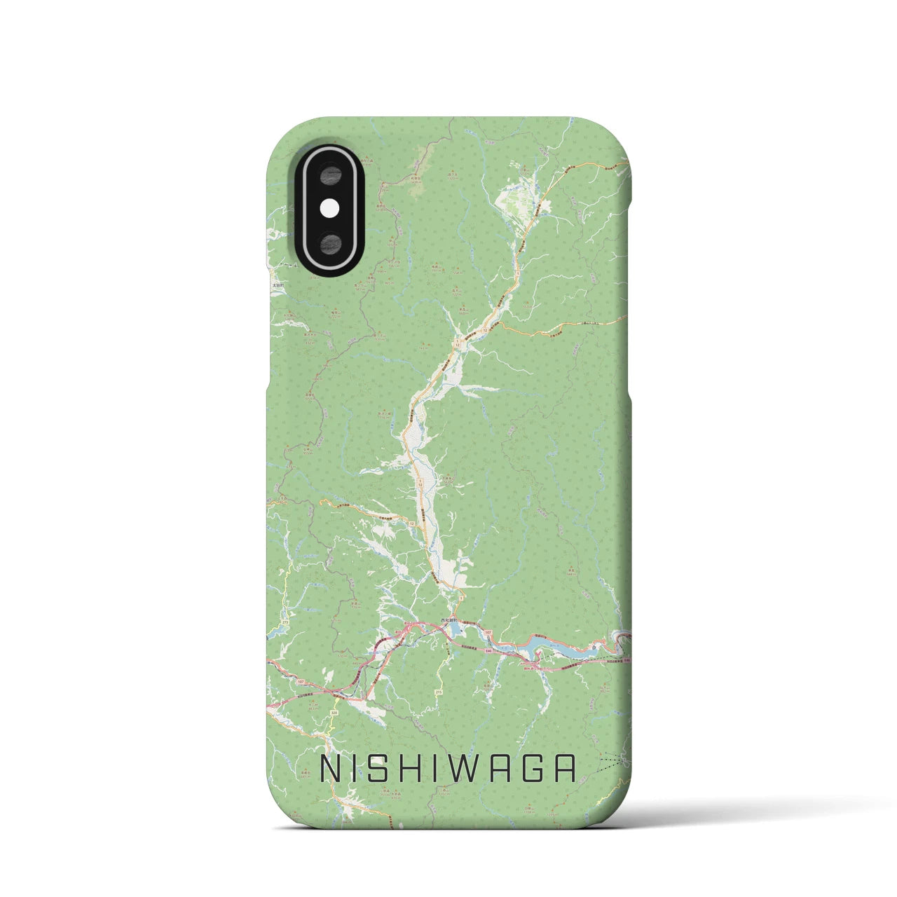 【西和賀(岩手県)】地図柄iPhoneケース(バックカバータイプ)