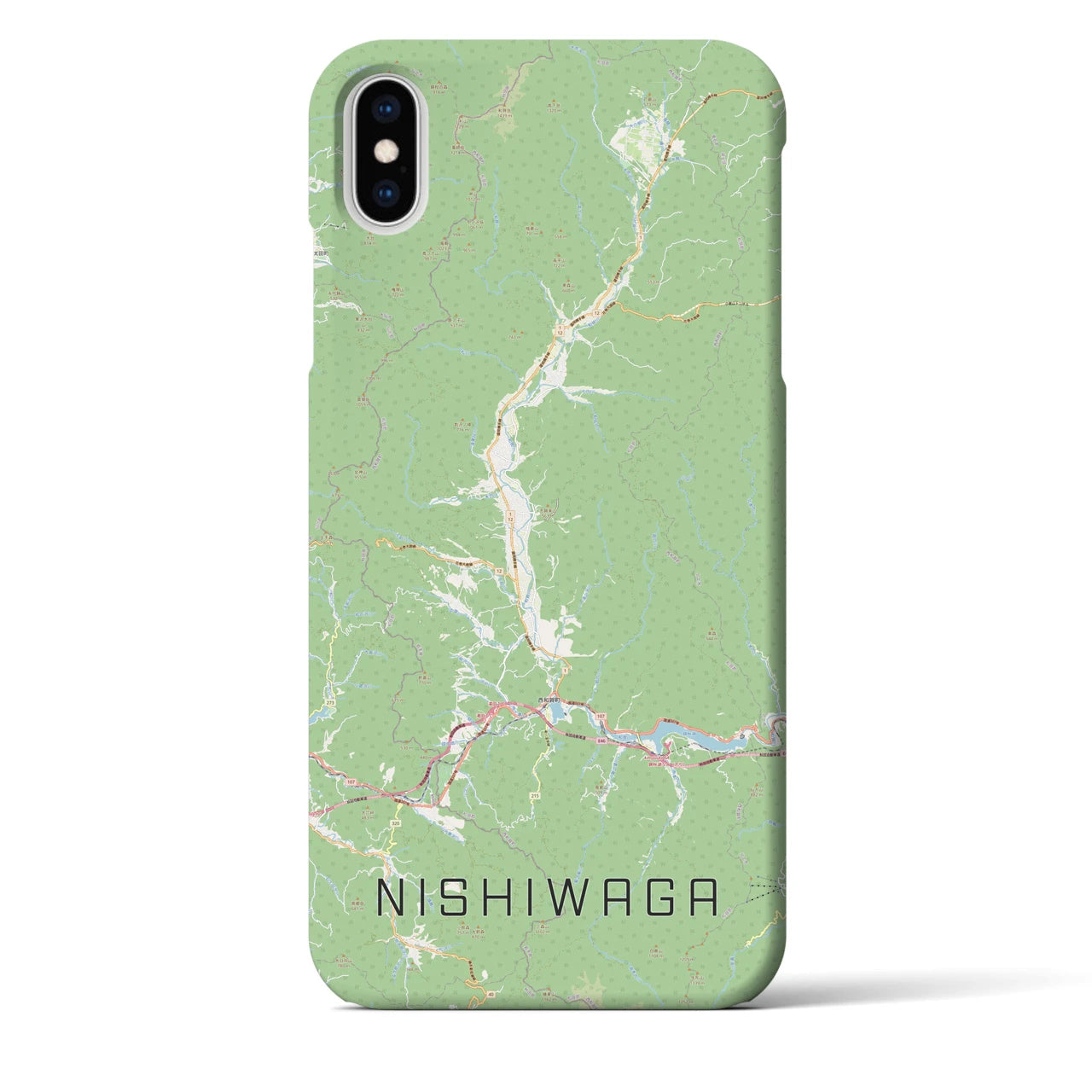 【西和賀(岩手県)】地図柄iPhoneケース(バックカバータイプ)