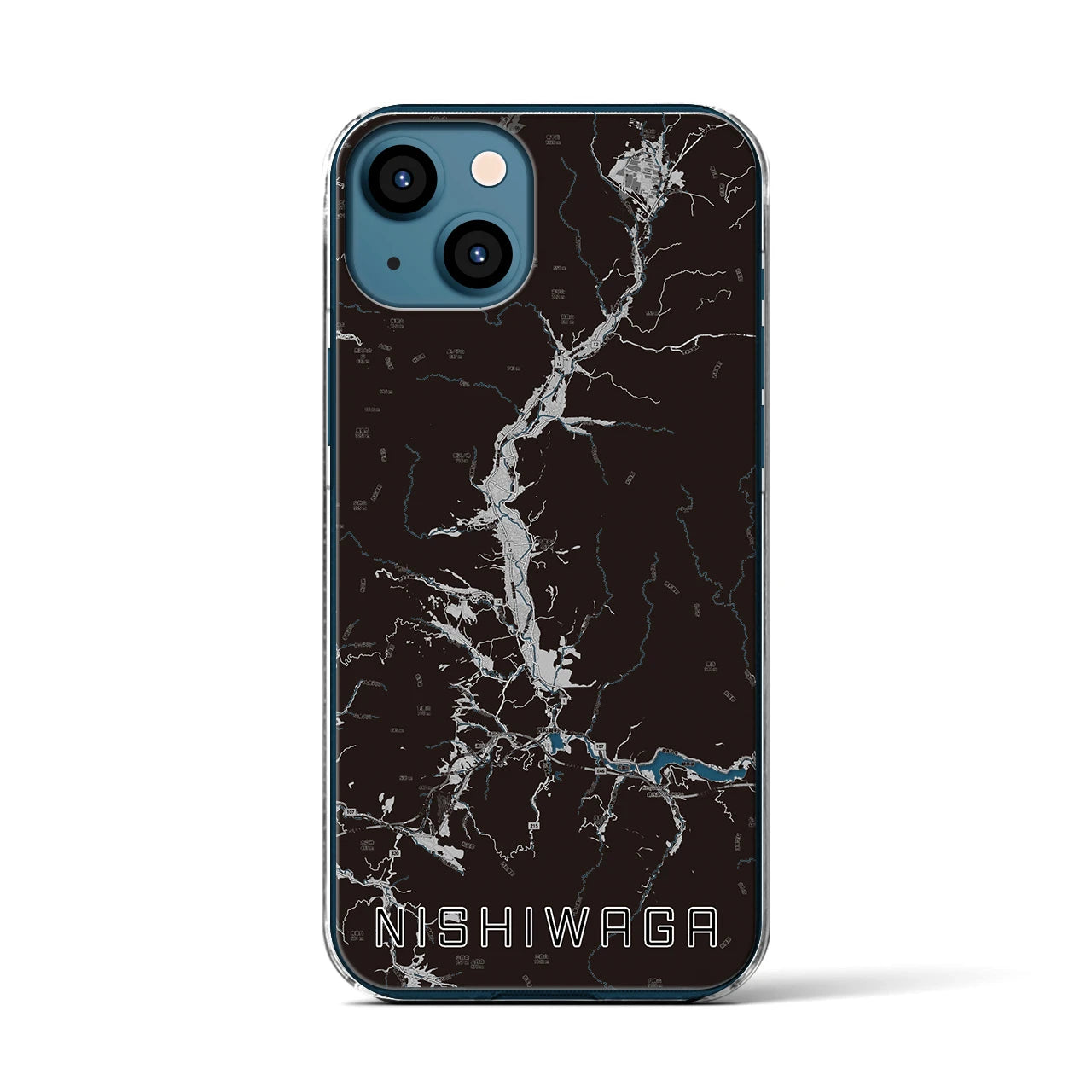 【西和賀(岩手県)】地図柄iPhoneケース(クリアタイプ)