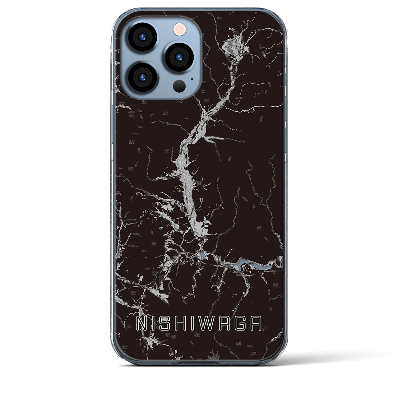 【西和賀(岩手県)】地図柄iPhoneケース(クリアタイプ)