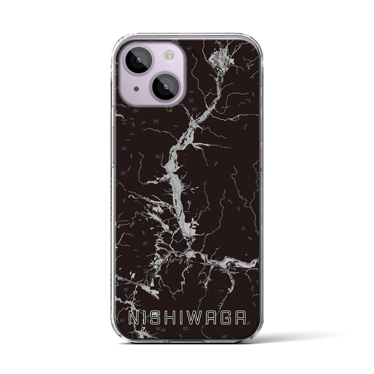 【西和賀(岩手県)】地図柄iPhoneケース(クリアタイプ)