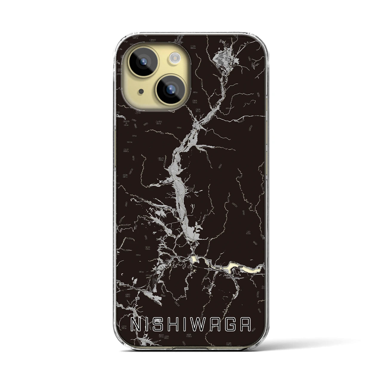 【西和賀(岩手県)】地図柄iPhoneケース(クリアタイプ)