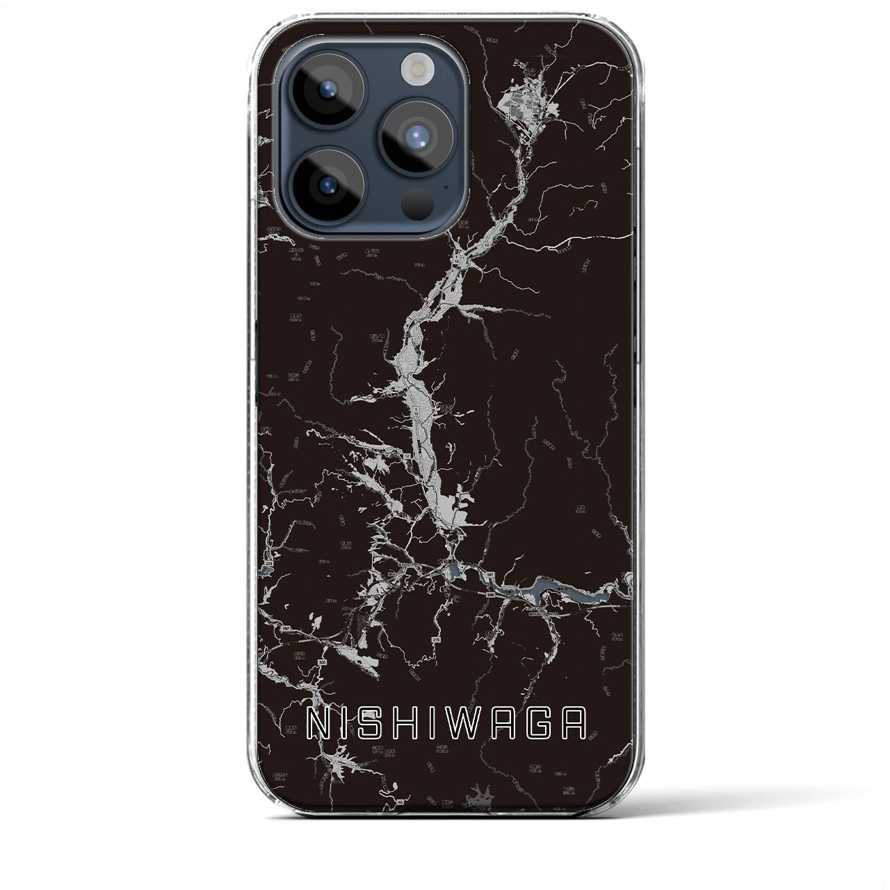 【西和賀(岩手県)】地図柄iPhoneケース(クリアタイプ)