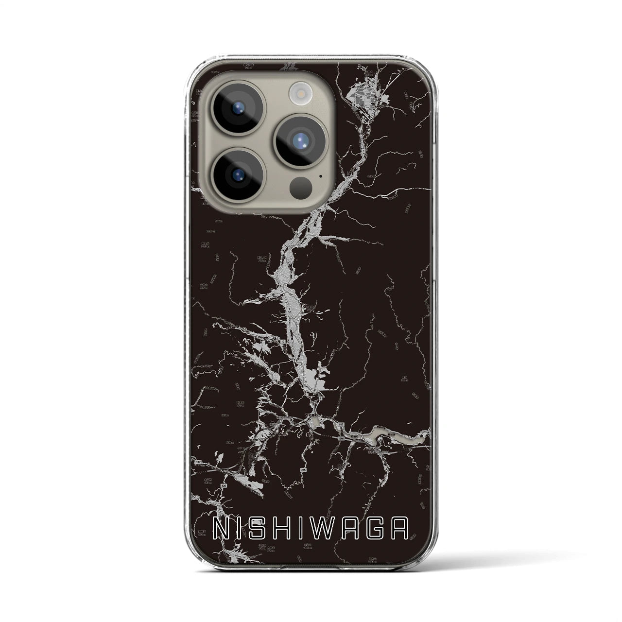 【西和賀(岩手県)】地図柄iPhoneケース(クリアタイプ)