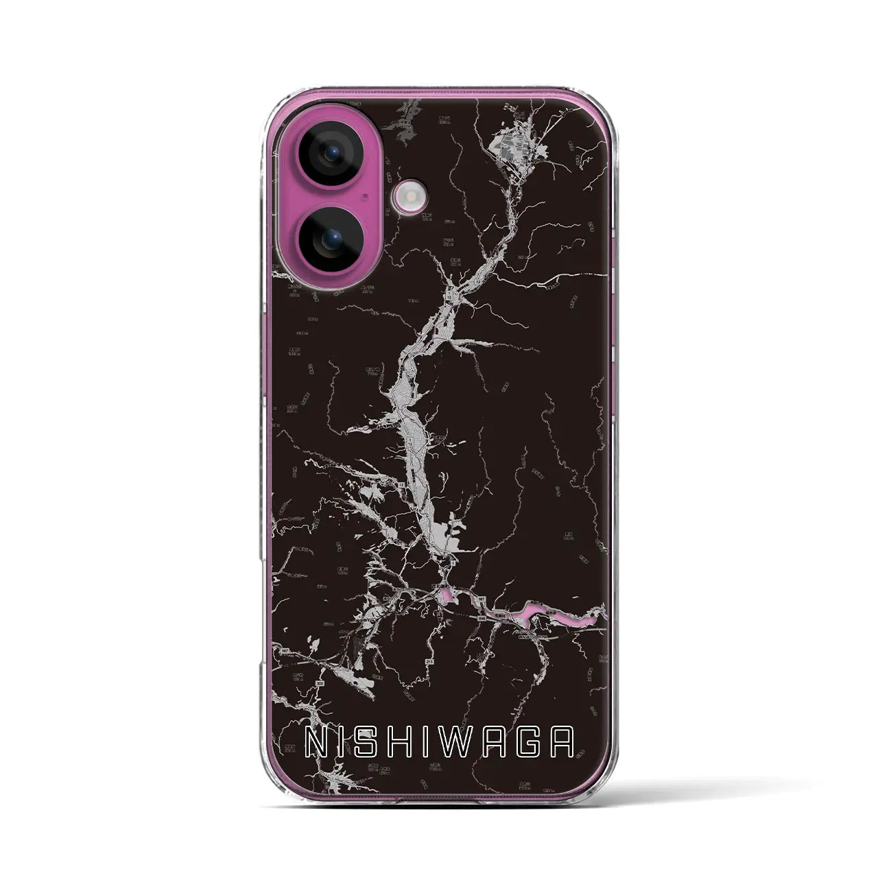 【西和賀(岩手県)】地図柄iPhoneケース(クリアタイプ)