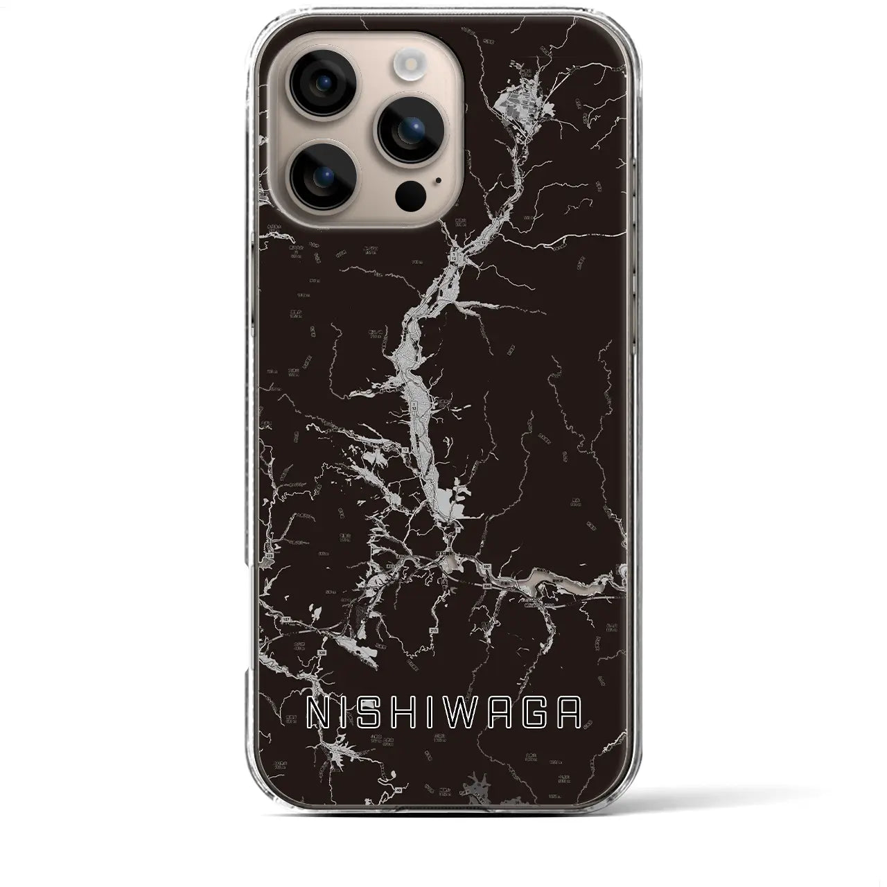 【西和賀(岩手県)】地図柄iPhoneケース(クリアタイプ)