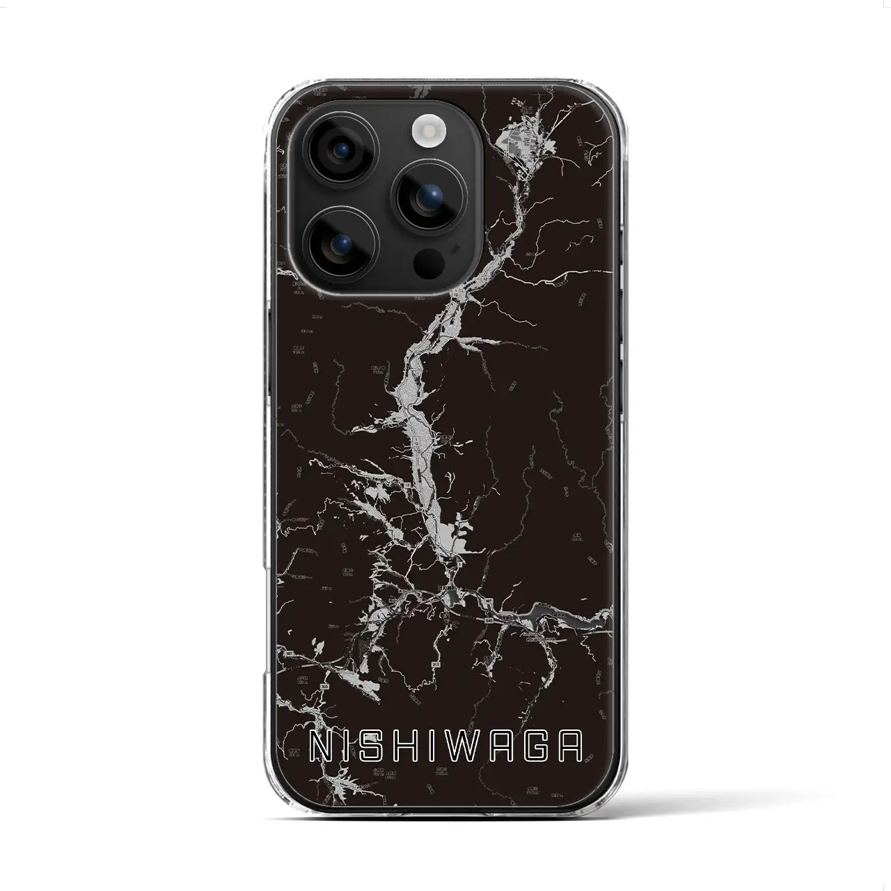 【西和賀(岩手県)】地図柄iPhoneケース(クリアタイプ)