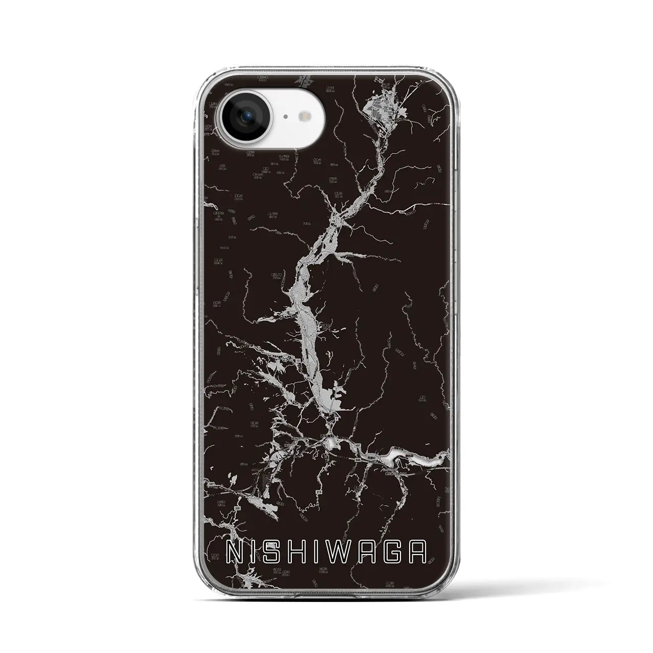 【西和賀(岩手県)】地図柄iPhoneケース(クリアタイプ)