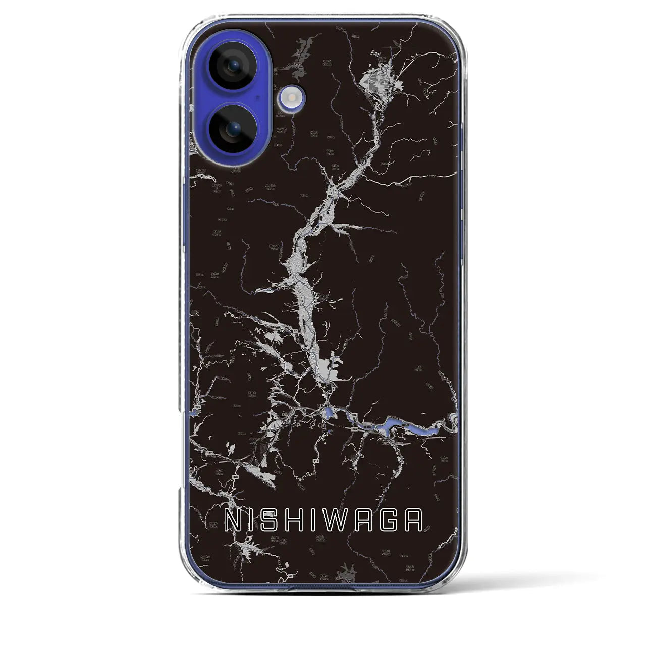 【西和賀(岩手県)】地図柄iPhoneケース(クリアタイプ)