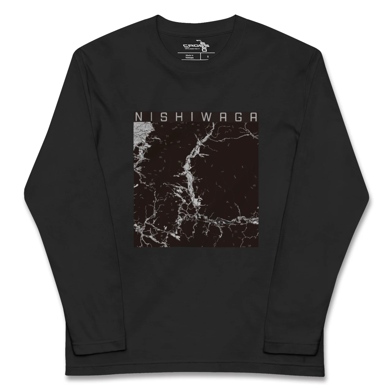 【西和賀(岩手県)】地図柄ロングスリーブTシャツ