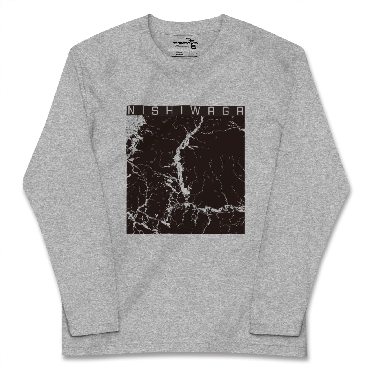 【西和賀(岩手県)】地図柄ロングスリーブTシャツ
