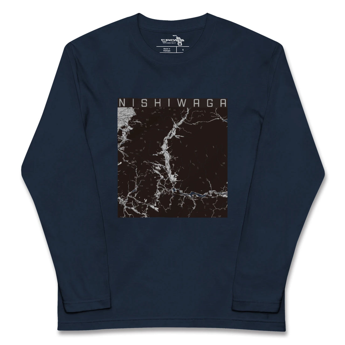 【西和賀(岩手県)】地図柄ロングスリーブTシャツ