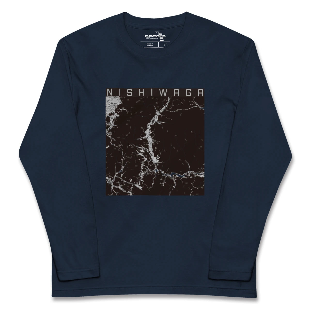 【西和賀(岩手県)】地図柄ロングスリーブTシャツ