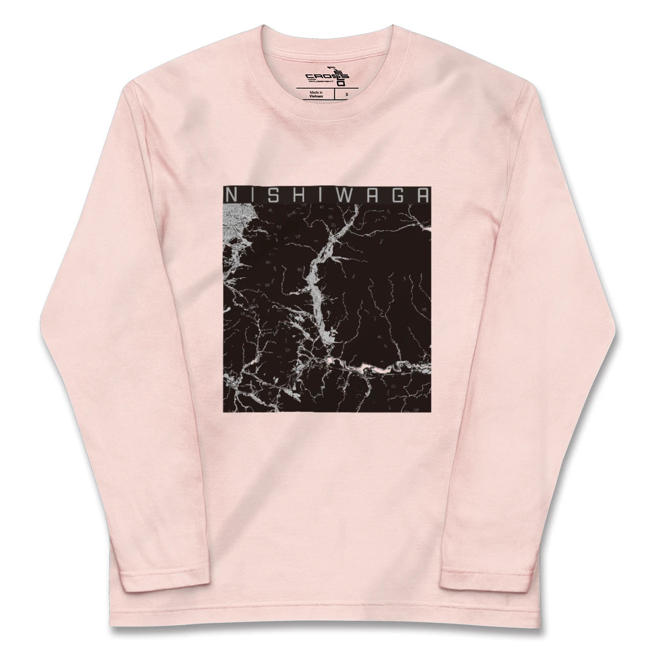 【西和賀(岩手県)】地図柄ロングスリーブTシャツ