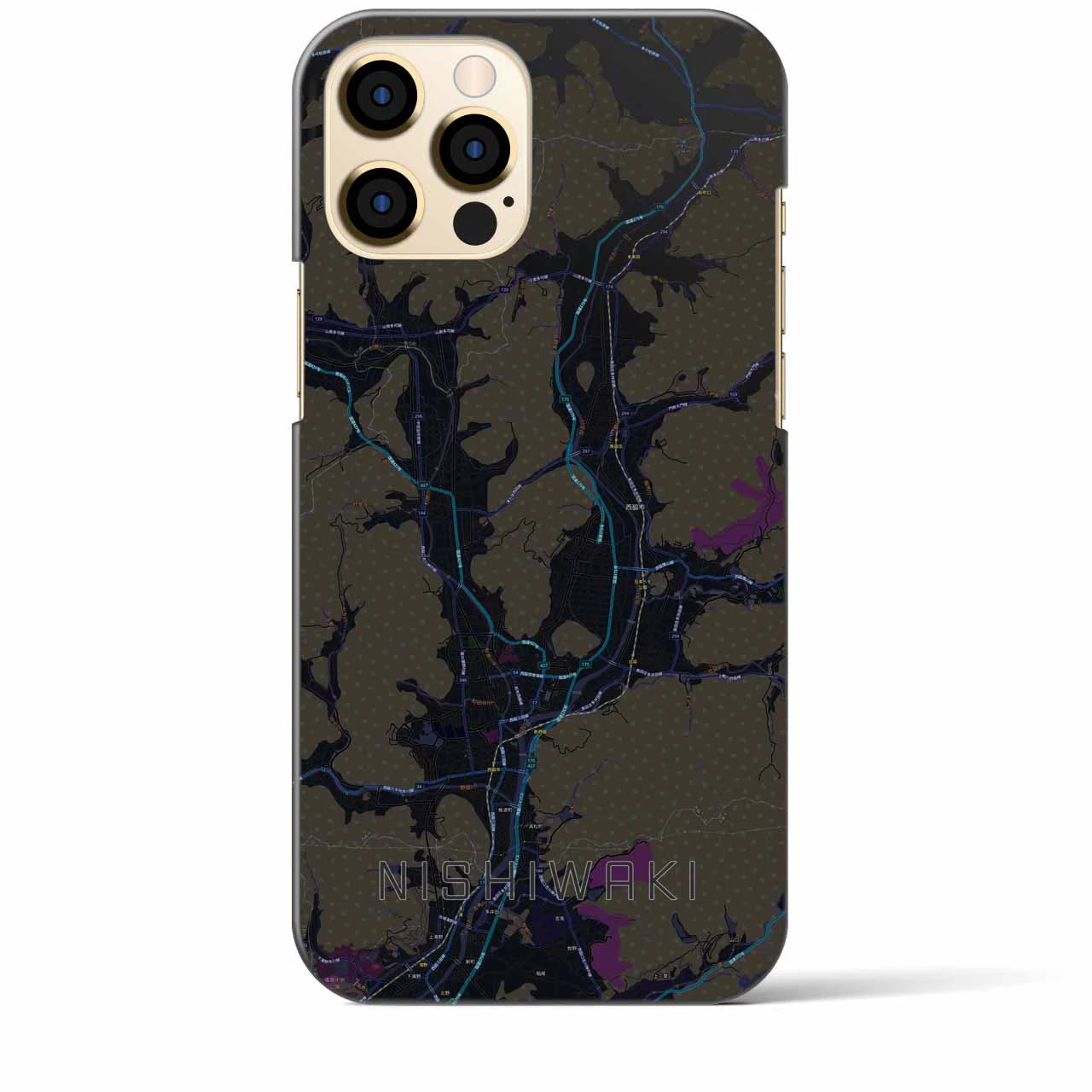 【西脇(兵庫県)】地図柄iPhoneケース(バックカバータイプ)
