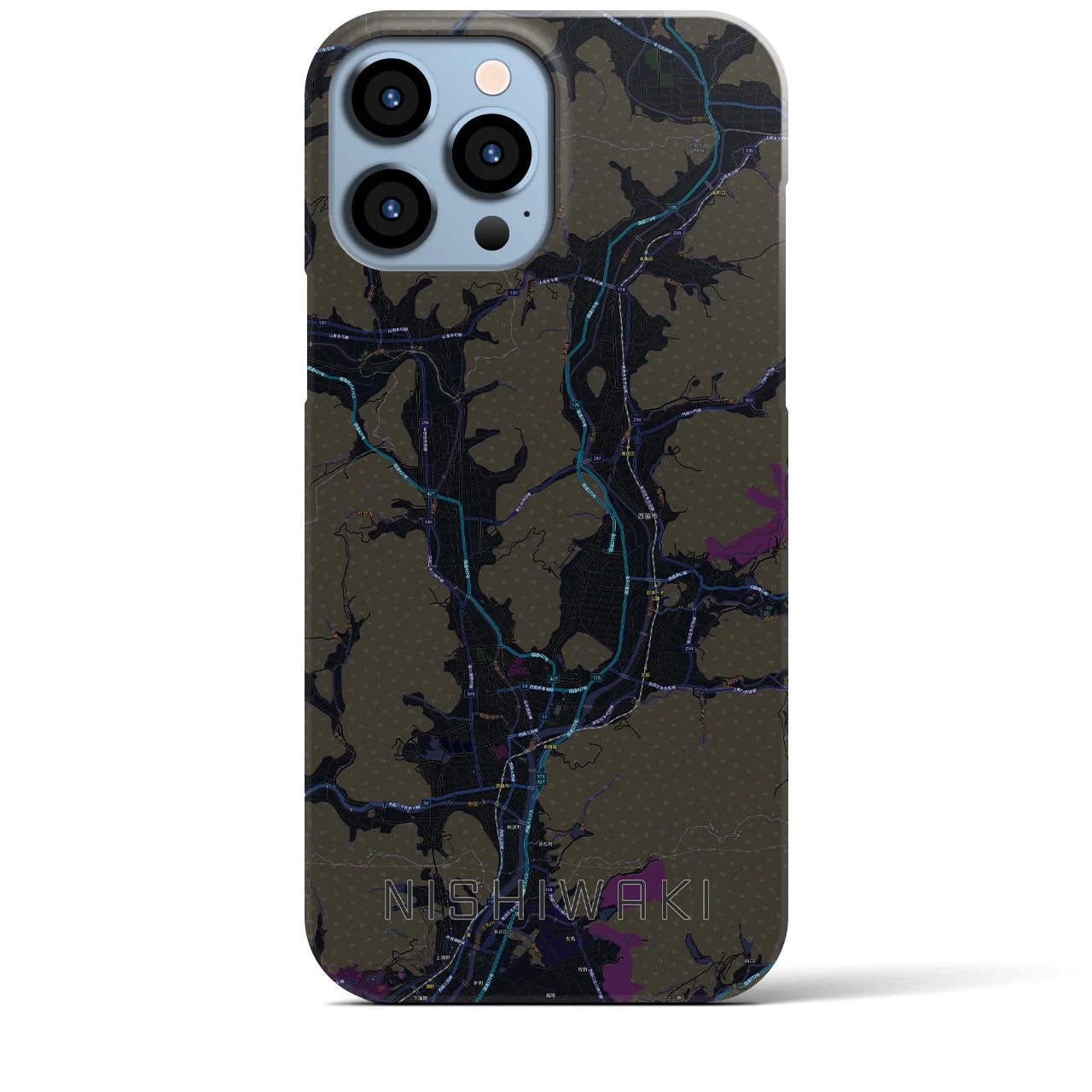 【西脇(兵庫県)】地図柄iPhoneケース(バックカバータイプ)