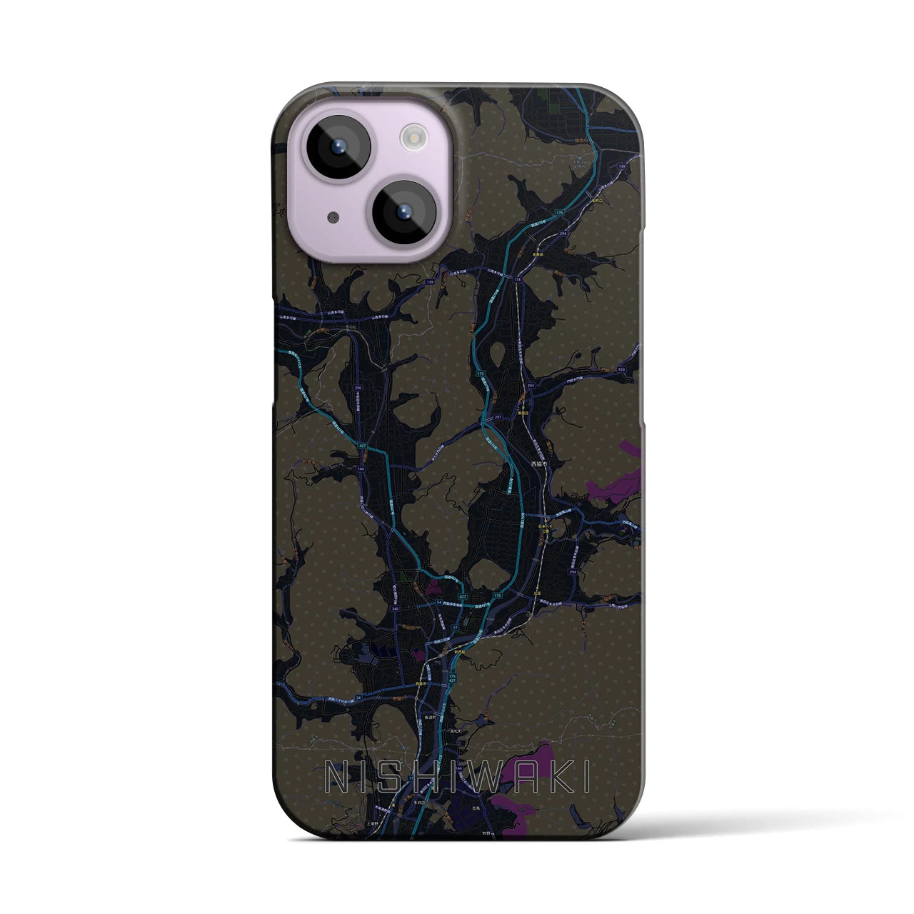 【西脇(兵庫県)】地図柄iPhoneケース(バックカバータイプ)
