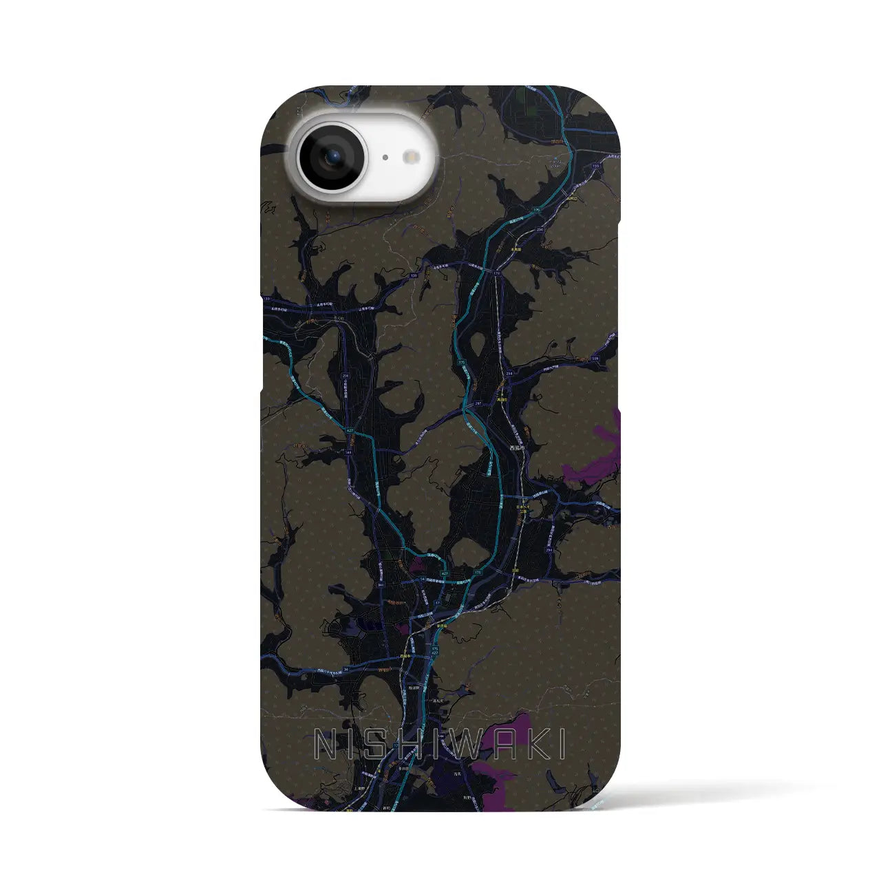 【西脇(兵庫県)】地図柄iPhoneケース(バックカバータイプ)