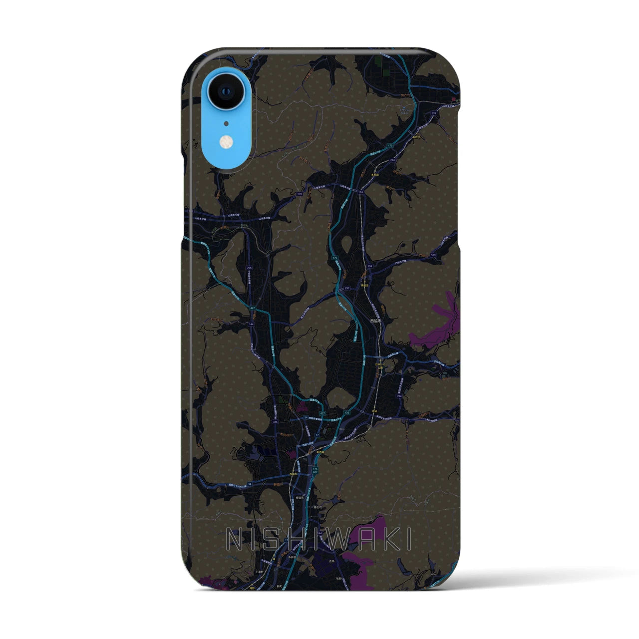 【西脇(兵庫県)】地図柄iPhoneケース(バックカバータイプ)
