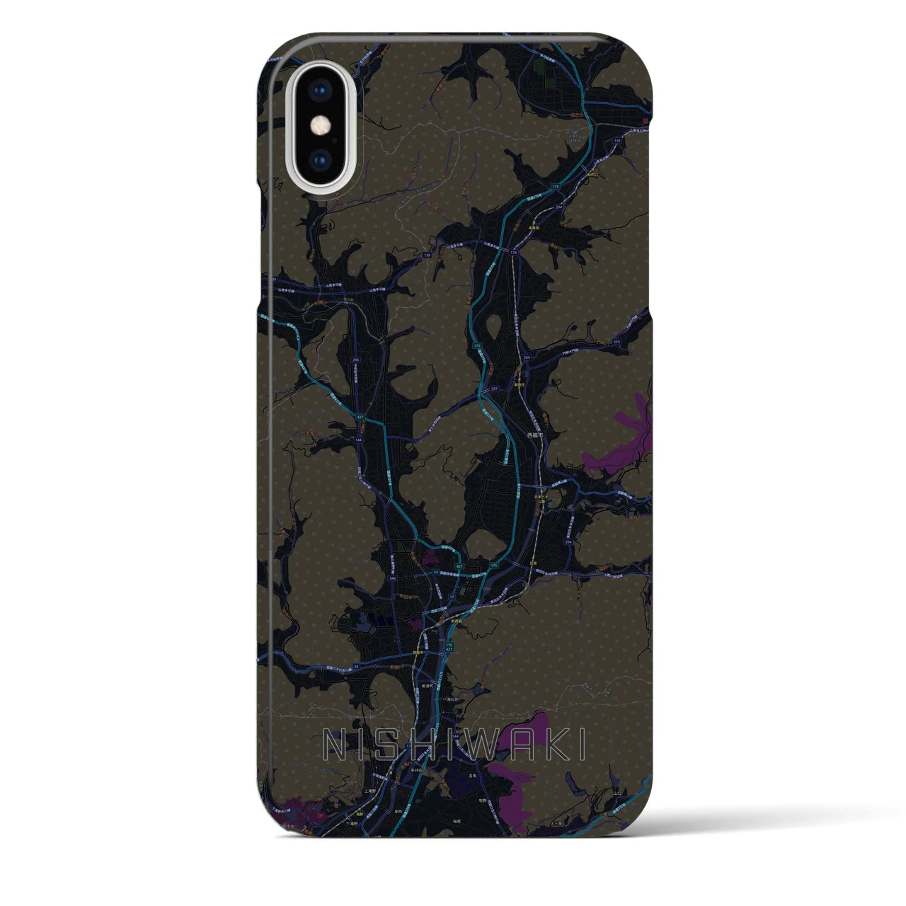 【西脇(兵庫県)】地図柄iPhoneケース(バックカバータイプ)