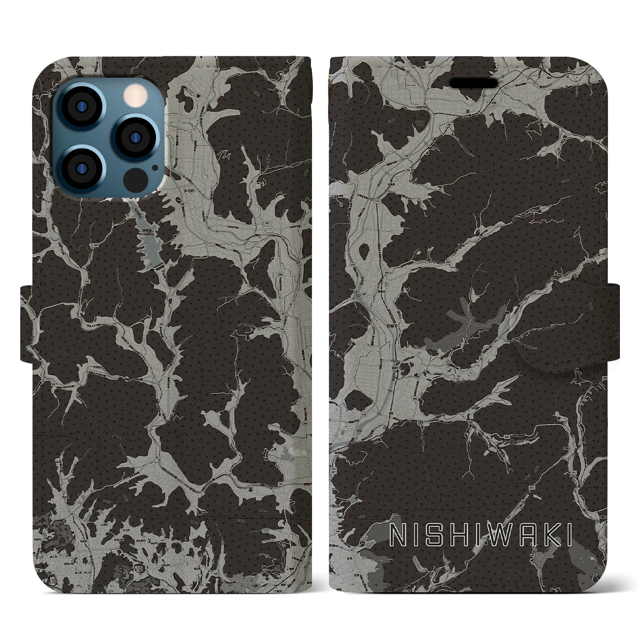 【西脇(兵庫県)】地図柄iPhoneケース(手帳タイプ)