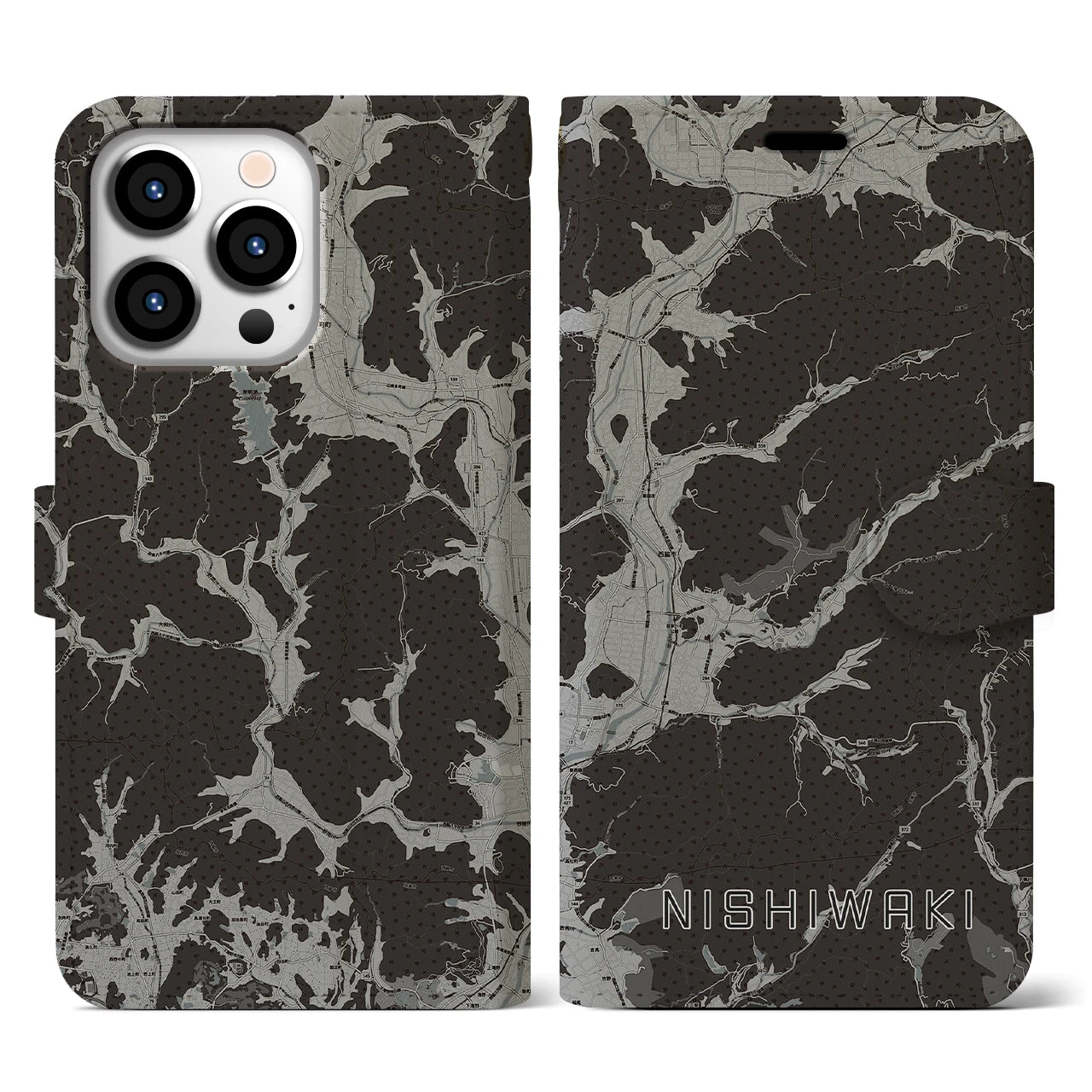 【西脇(兵庫県)】地図柄iPhoneケース(手帳タイプ)