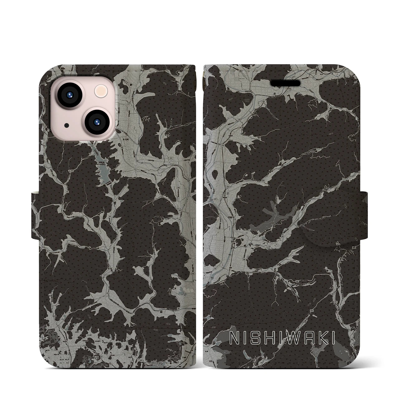 【西脇(兵庫県)】地図柄iPhoneケース(手帳タイプ)