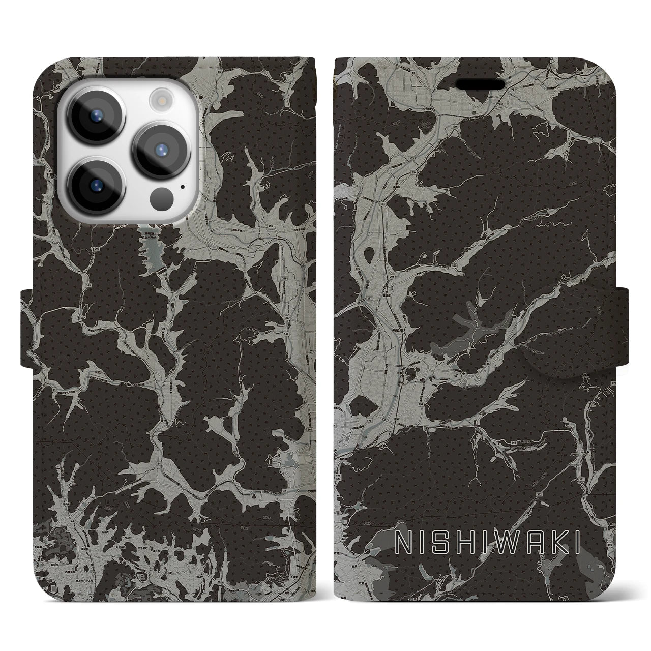 【西脇(兵庫県)】地図柄iPhoneケース(手帳タイプ)