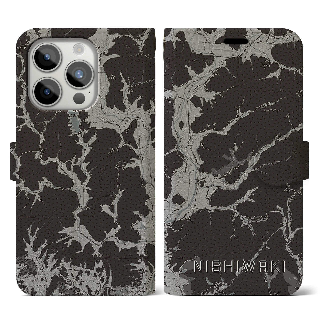 【西脇(兵庫県)】地図柄iPhoneケース(手帳タイプ)