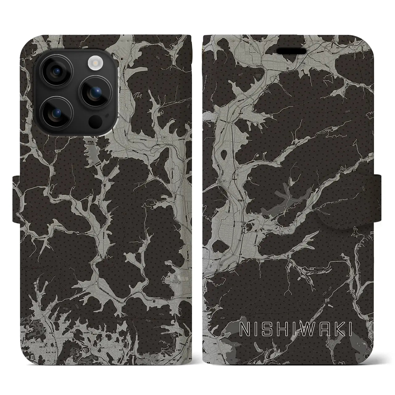 【西脇(兵庫県)】地図柄iPhoneケース(手帳タイプ)