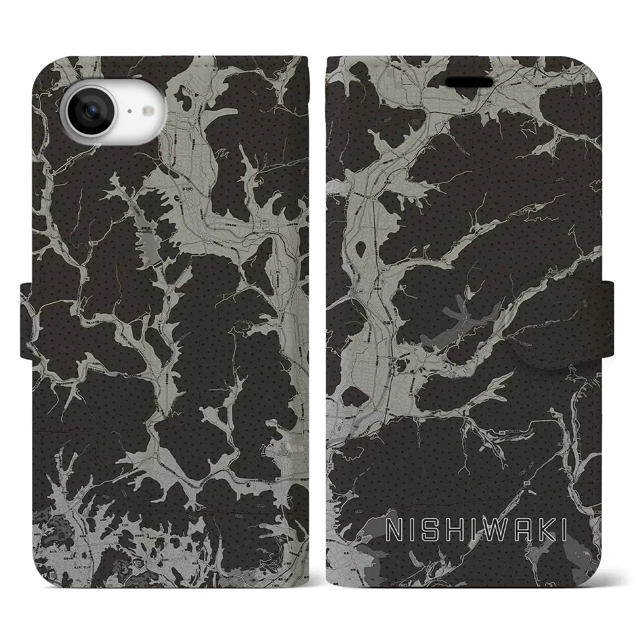 【西脇(兵庫県)】地図柄iPhoneケース(手帳タイプ)