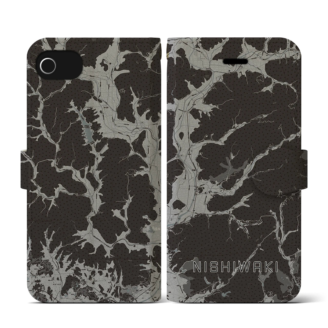 【西脇(兵庫県)】地図柄iPhoneケース(手帳タイプ)