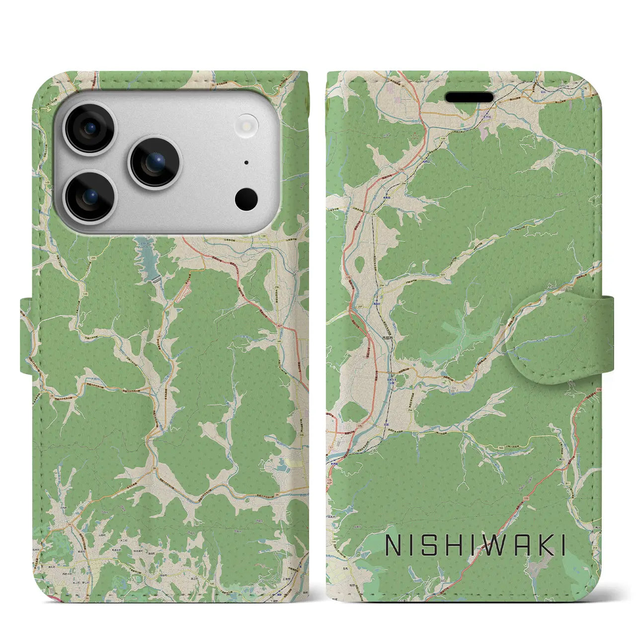 【西脇(兵庫県)】地図柄iPhoneケース(手帳タイプ)