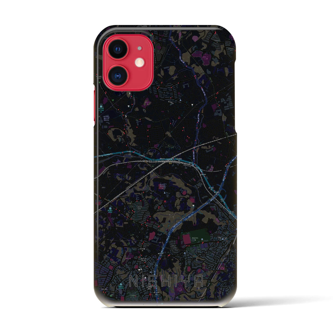 【西谷(神奈川県)】地図柄iPhoneケース(バックカバータイプ)