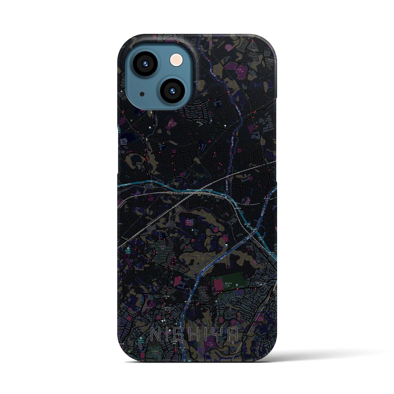 【西谷(神奈川県)】地図柄iPhoneケース(バックカバータイプ)